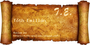 Tóth Emilián névjegykártya